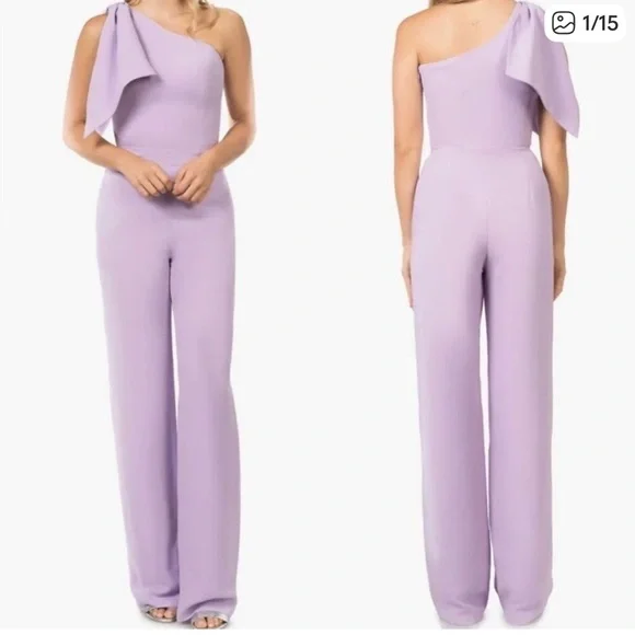 Dress the Population Lilac One-Shoulder Jumpsuit - Picture 1 of 4